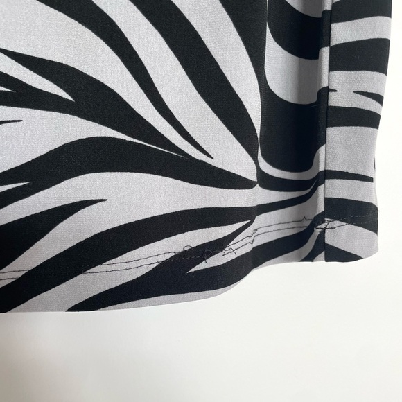 Sweet Storm Zebra Print Ruched V-Neck Dress - Picture 5 of 9